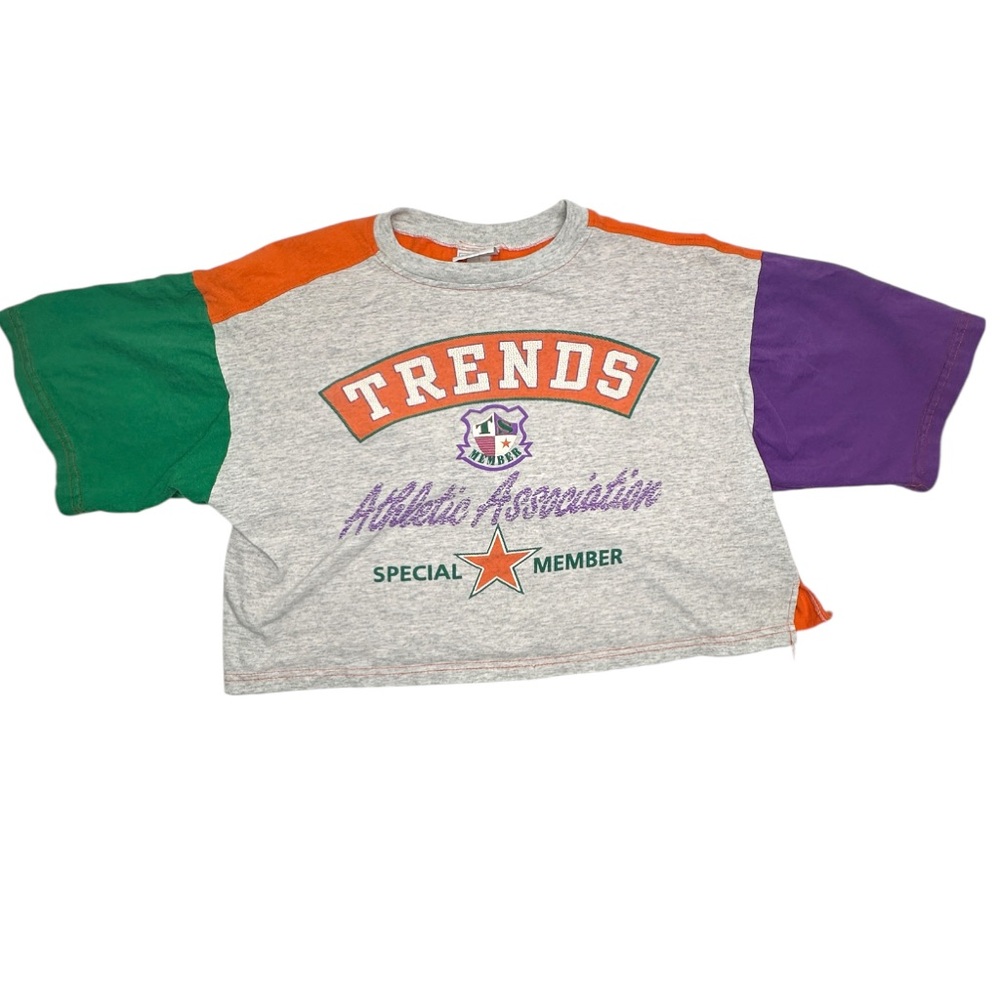 Vintage Trends 80’s unisex Athletic Crop T-Shirt one size made in the USA‎ (E21)
